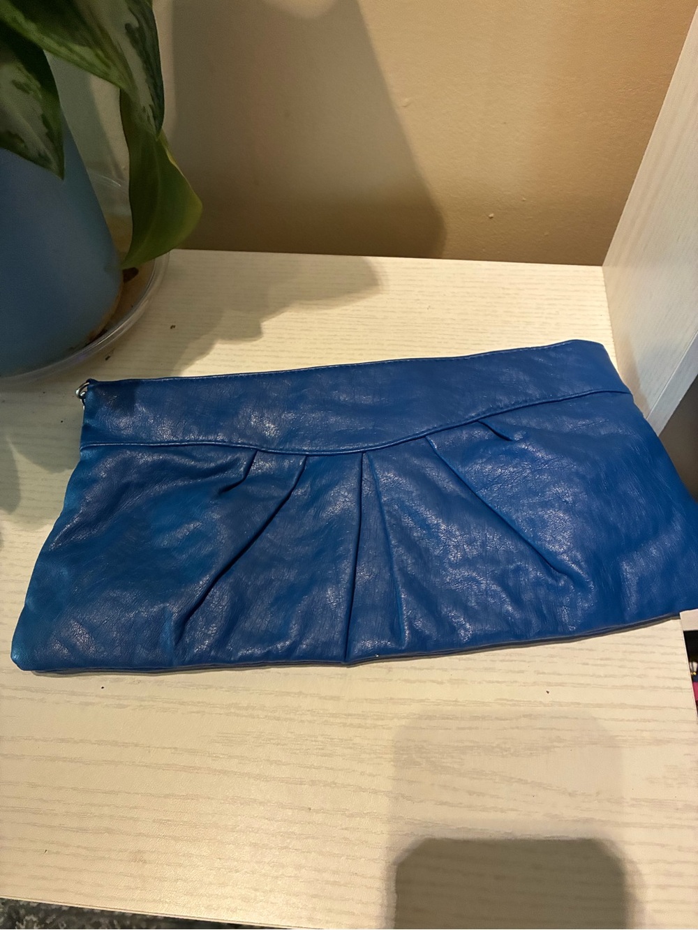 Cato Royal Blue Pleated Wristlet Clutch